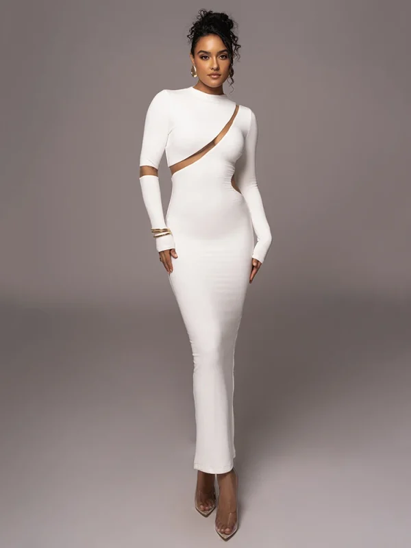 Robe longue à col roulé 1