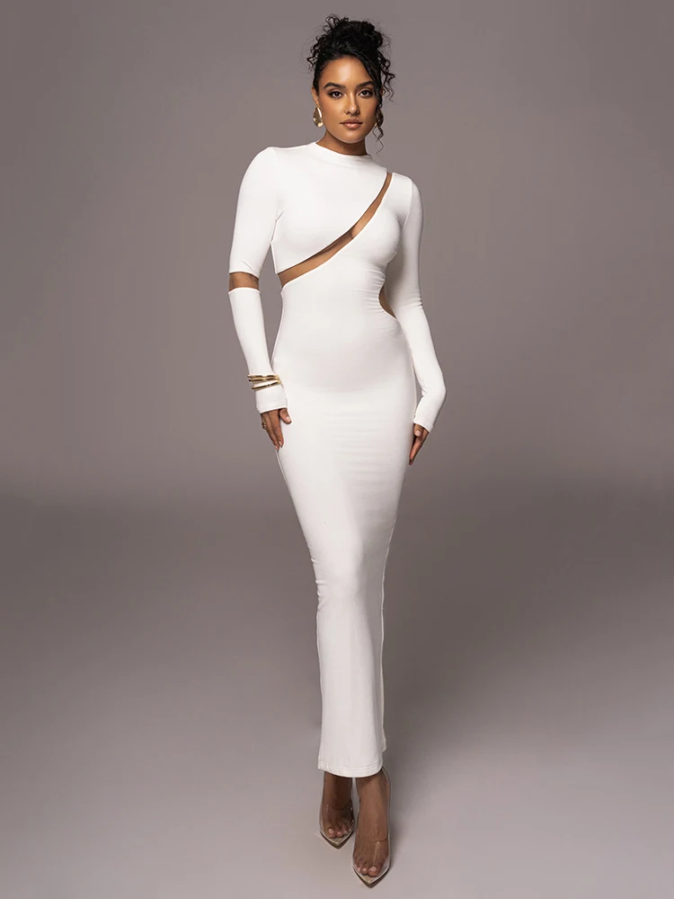 Robe longue à col roulé
