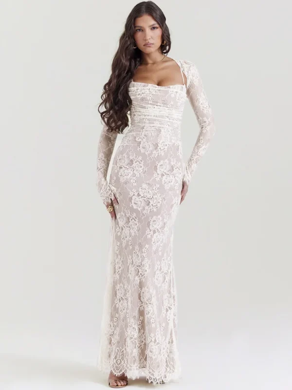 Robe Longue Dentelle Blanche