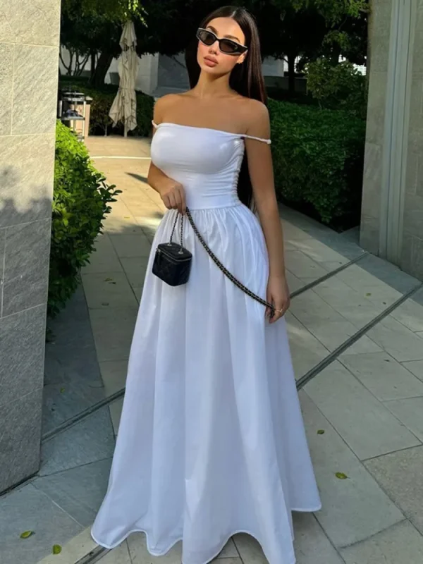 Robe longue plissée pour femme 1