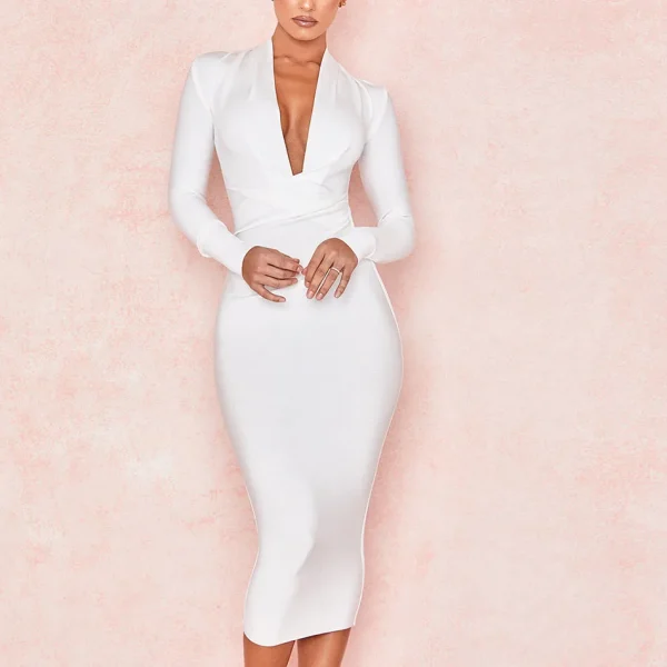 Robe bandage à col en V 1